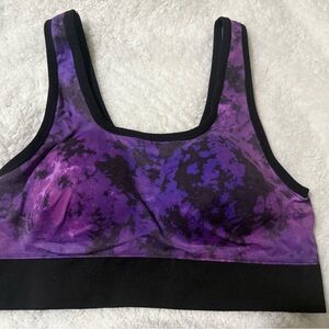 Torrid Tie-Dye Purple and Black Sports Bra